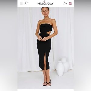 Only Strut Midi Dress Black - S New with tags